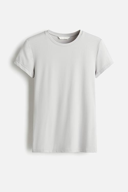 Fitted microfibre t-shirt - light grey