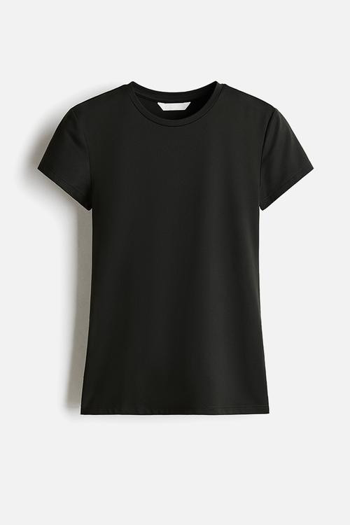 Fitted microfibre t-shirt - dark green