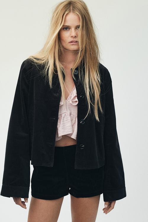 Cotton corduroy jacket - black