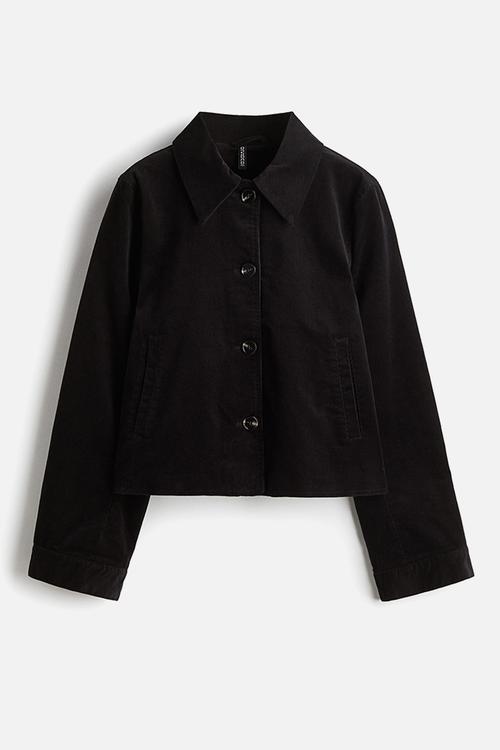 Cotton corduroy jacket - black