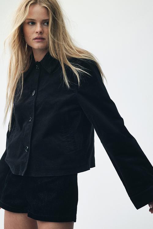 Cotton corduroy jacket - black