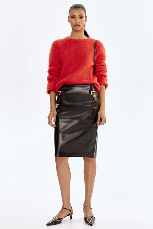 Mohair-blend jumper - bright red