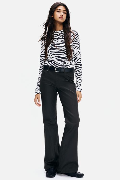 Flared low jeans - black