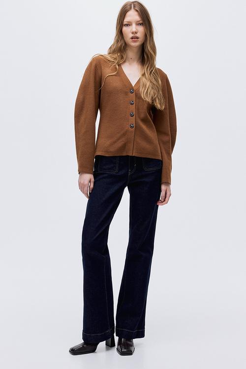 Knitted cardigan - brown