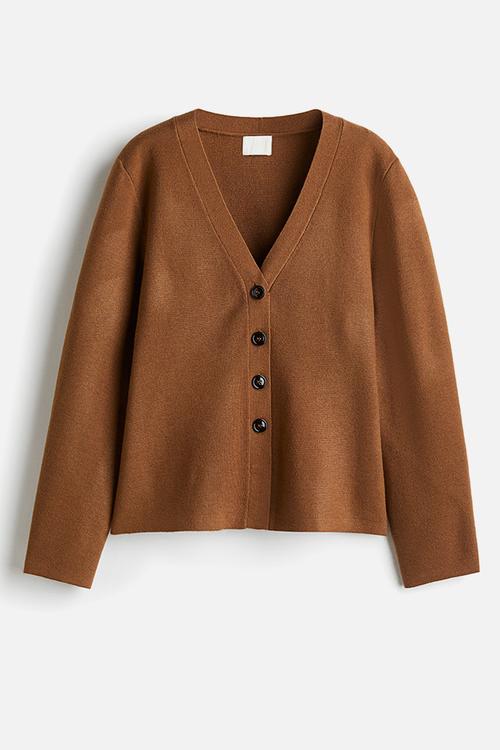 Knitted cardigan - brown