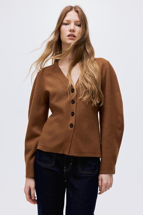 Knitted cardigan - brown