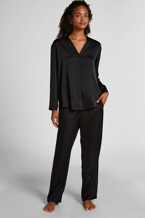 Pj ls satin pinstripe - caviar