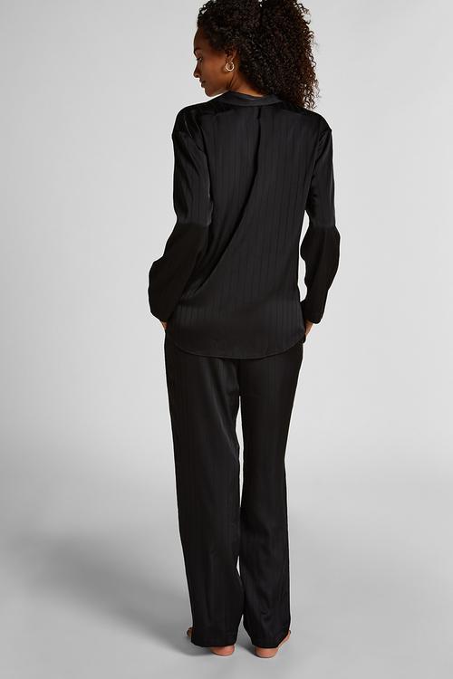Pj ls satin pinstripe - caviar