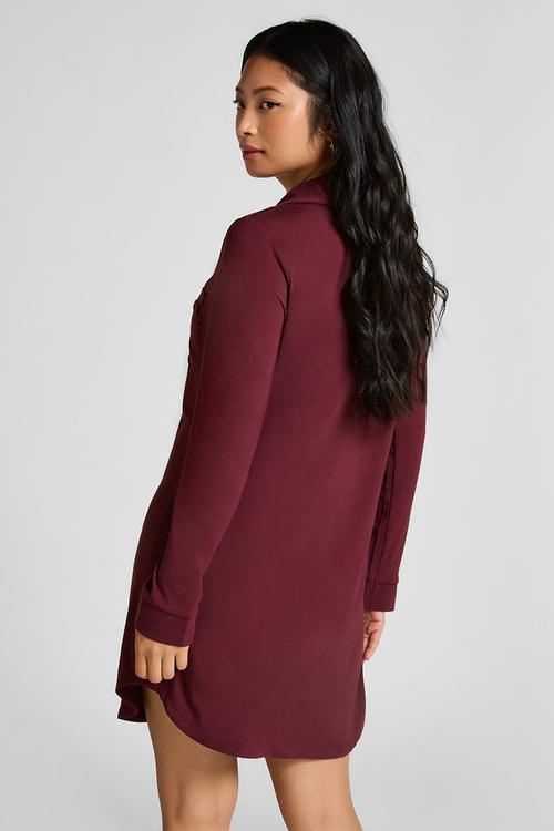 Shirtdress ls jersey essential - windsor wine