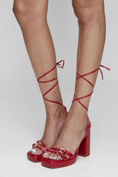 Benalde Ankle Strap Heel - Red