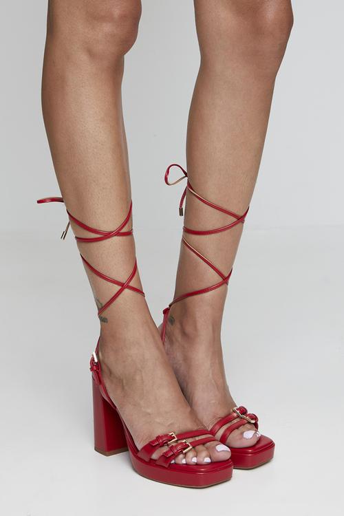 Benalde Ankle Strap Heel - Red