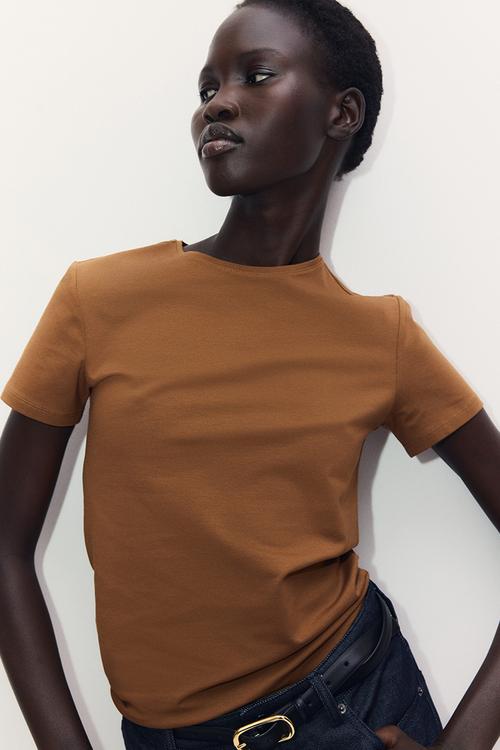 Fitted t-shirt - brown