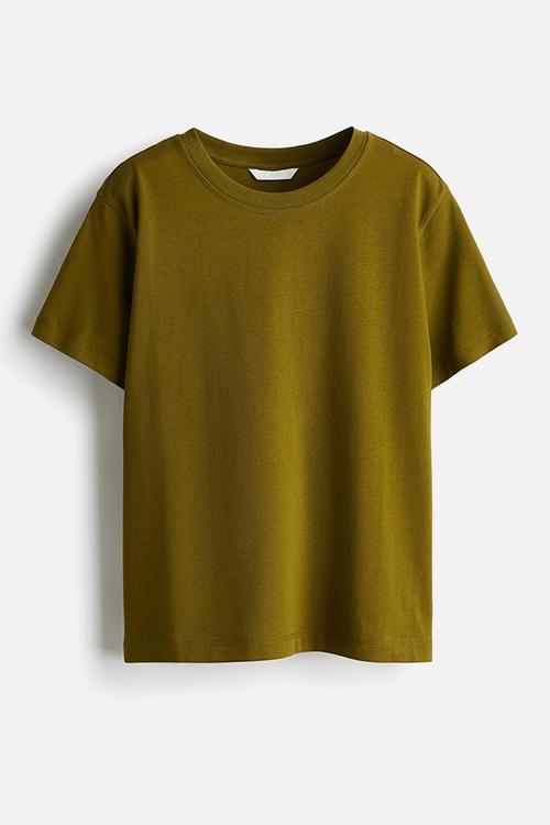 Oversized cotton t-shirt - olive green