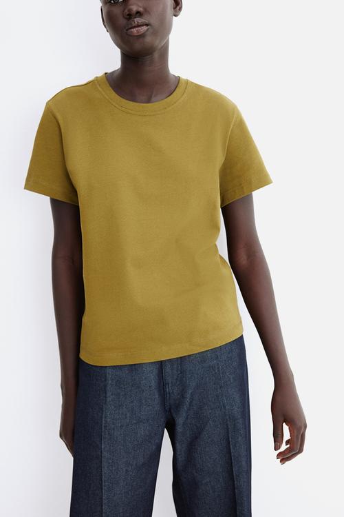 Oversized cotton t-shirt - olive green