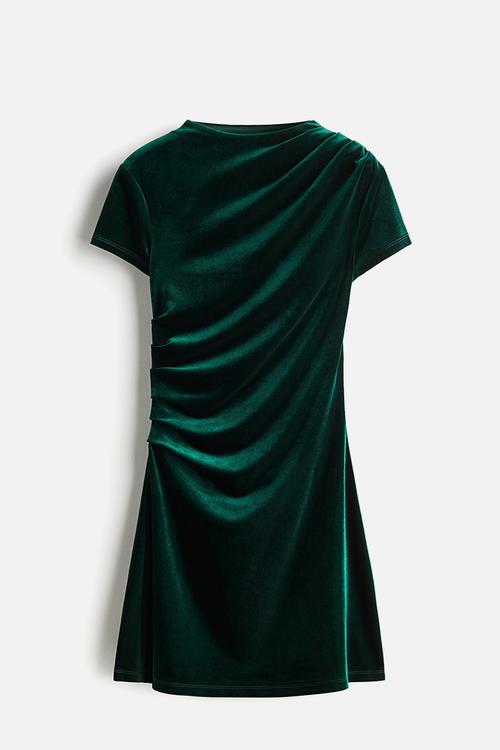 Draped dress - dark green