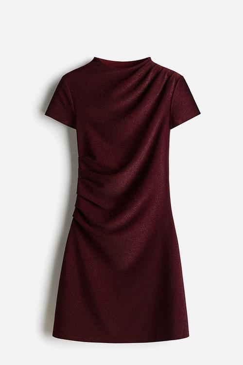 Draped dress - burgundy