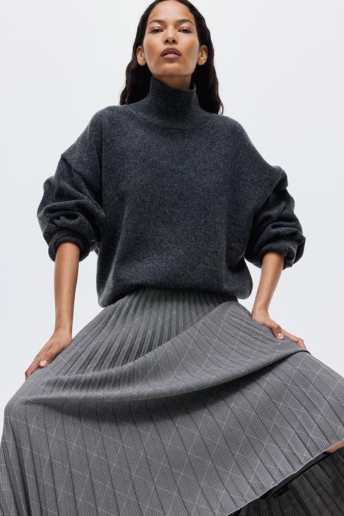 Pleated skirt - dark grey