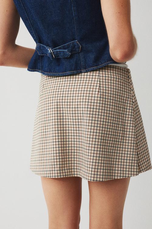 Wrap skort - beige checked