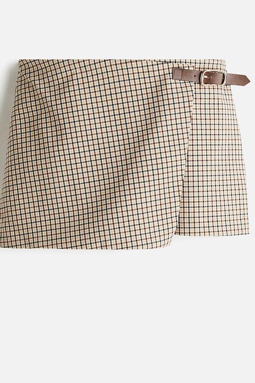 Wrap skort - beige checked