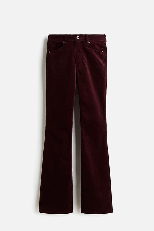 Flared corduroy trousers - burgundy 