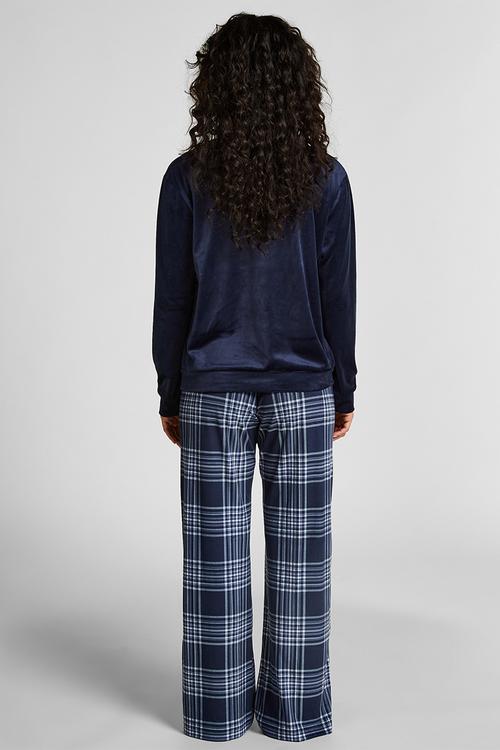 Pj ls velours check - maritime blue