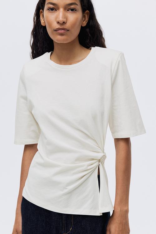Twist-detail t-shirt - white