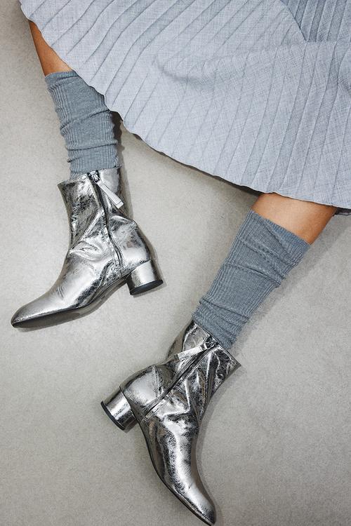 Ankle boots - silver-coloured