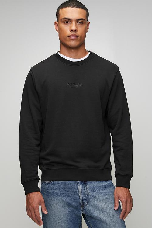 Cotton Terry Fleece Pull Over - Black