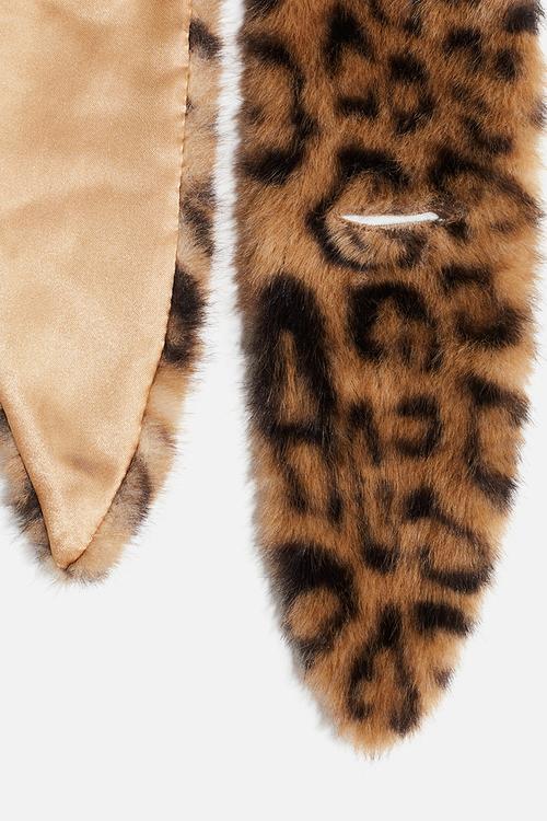 Scarf - beige leopard print