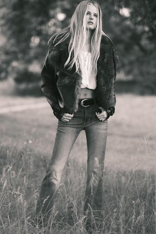 Flared high jeans - denim blue