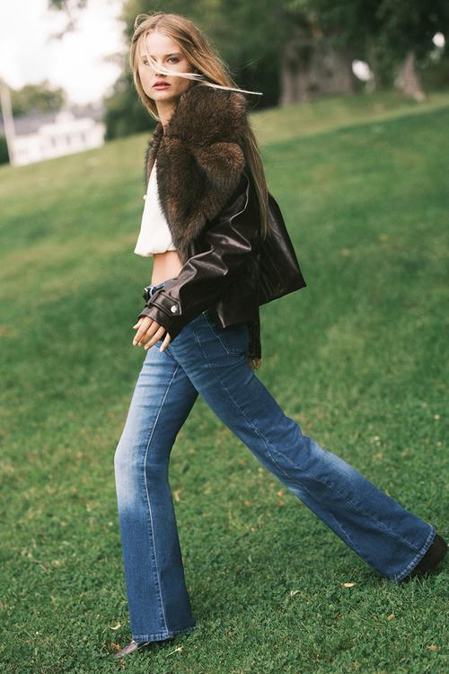 Flared high jeans - denim blue