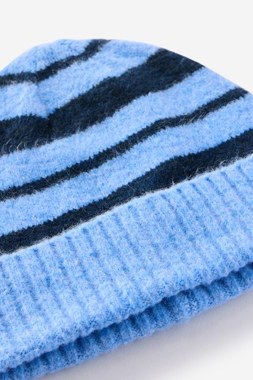 Kids Knit Beanie - Blue Bonnet Marle/Stripe