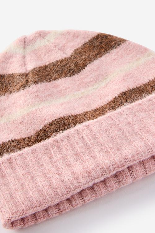 Kids Knit Beanie - Zephyr/Oatmeal Marle Stripe