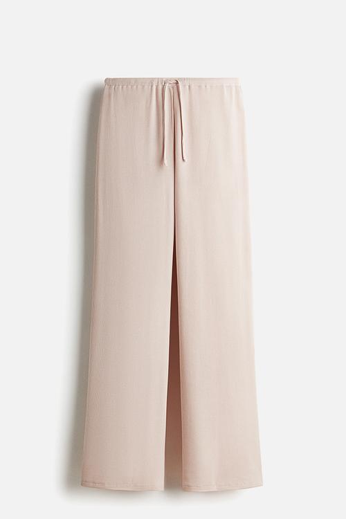 Waffled jersey trousers - powder pink