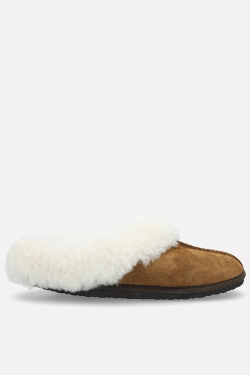 Sleek suede wool inner slipper - tan