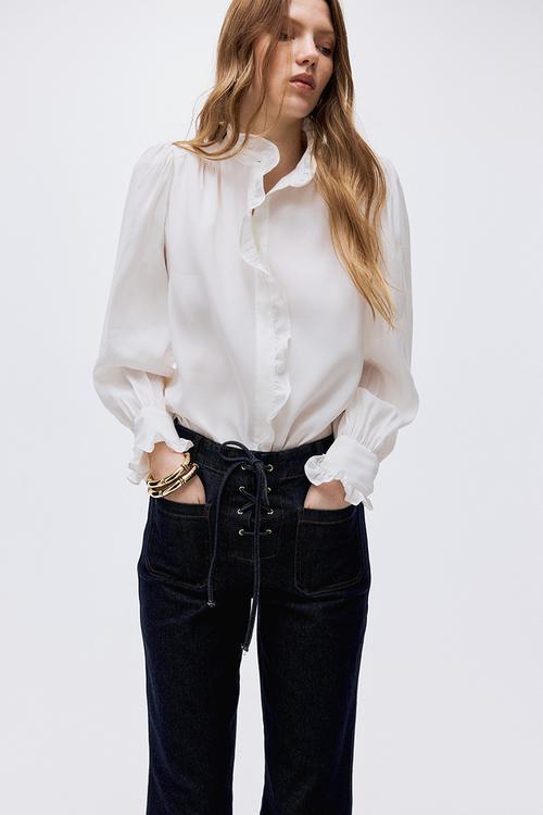 Flared high jeans - dark denim blue