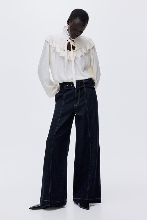 Wide high jeans - dark denim blue