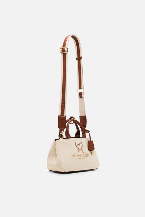China Small Satchel W/ Detachable Strap Bag - Natural