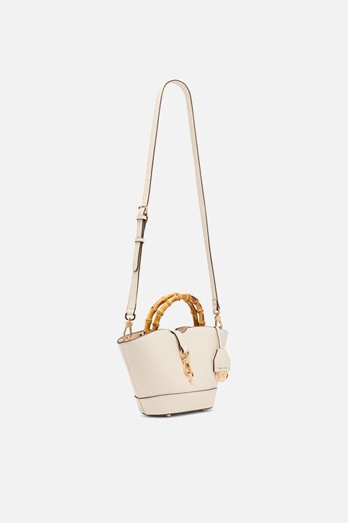 Cambodia Rounded Mini Tote W/ Detachable Strap Bag-Pearl White