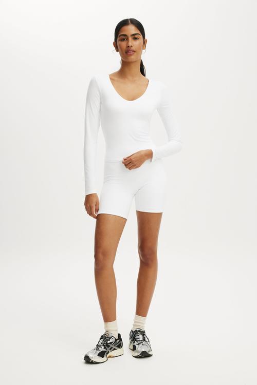 Ultra Soft Scoop Neck Long Sleeve - White