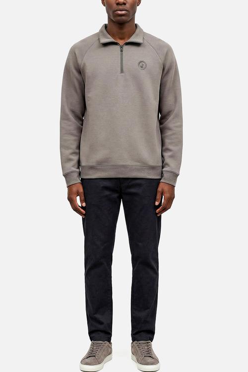 Thulani Sport Long Sleeve 1/4 Zip Sweat Top - Charcoal