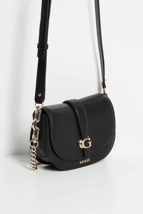 Carrie mini flap crossbody bag- black