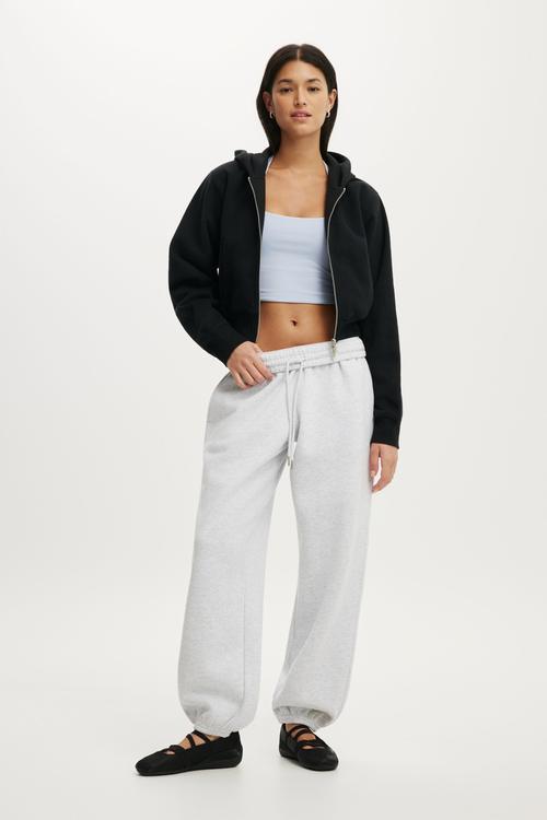 Plush Relaxed Zip Through Hoodie - Black
