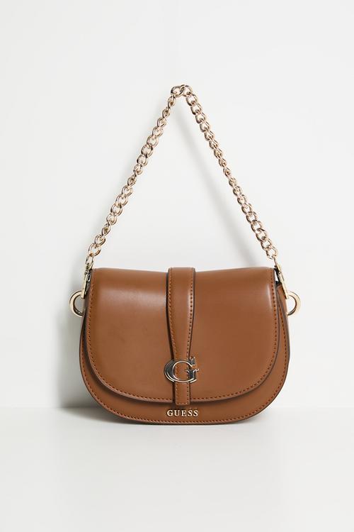 Carrie mini flap crossbody bag- cognac