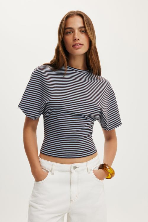 Blair batwing short sleeve tee - madi stripe cosmic star/dark oak