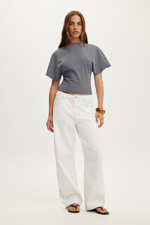 Blair batwing short sleeve tee - madi stripe cosmic star/dark oak