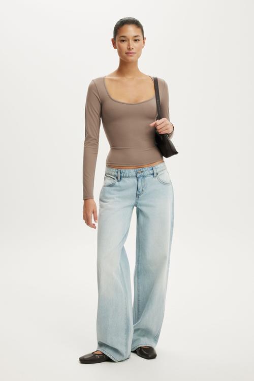 Hold me long sleeve - washed mocha