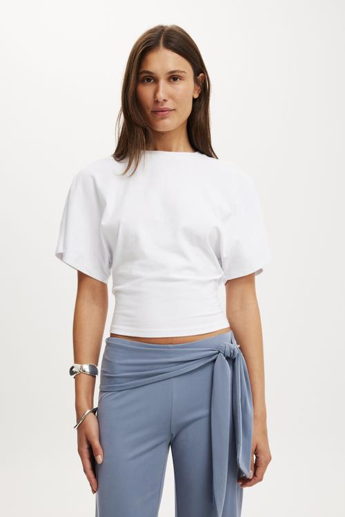 Batwing Short Sleeve Tee - White