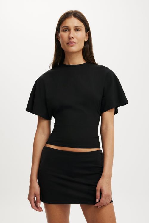 Batwing Short Sleeve Tee - Black