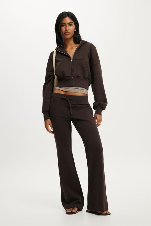 Oversized Zip Through Hoodie - Dark Oak